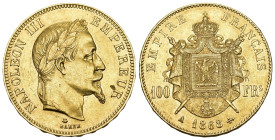 FRANKREICH. Napoleon III. 1852-1870 (B) 100 Francs 1868 A, Paris Fr. 551. Gad. 1136 Gold vorzüglich