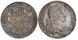 GREAT BRITAIN Charles II, 1660-1685. Crown 1676 (28. Regierungsjahr), London. Mit Randschrift. Dav. 3776. Seaby 3358. Attraktives Exemplar mit herrlic...