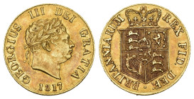 GREAT BRITAIN George III, 1760-1820. 1/2 Sovereign 1817, London. 3,66 g Feingold. Fb. 372. Schl. 112. Seaby 3786. GOLD vorzüglich