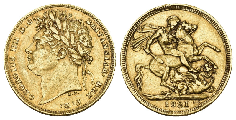 GREAT BRITAIN George IV, 1820-1830. Sovereign 1821, London. 7,32 g Feingold. Fb....