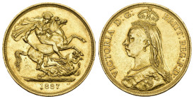 GREAT BRITAIN VICTORIA, 1837-1901. 2 Pounds 1887, London. Jubilee head. 15.98 g. Hill T25. Spink 3865. Fr. 391. vorzüglich