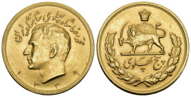 IRAN. Mohammad Reza Pahlavi Shah, 1320-1358 SH (1941-1979). 5 Pahlavi 1339 SH (1960 AD), Teheran. 40.58 g. KM 1164. Fr. 99. bis unzirkuliert