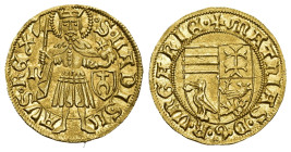 UNGARN Matthias Corvinus, 1458-1490 Goldgulden o. J., Kremnitz. 3,50 g. Fb. 20. Pohl K 1-11. R Min. gewellt, sonst vorzüglich bis unzirkuliert