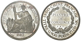 FRANKREICH Indochina 1 Piastre 1887 KM# 5; Silver 26.98 g. FDCX Prooflike
