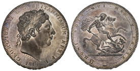 GREAT BRITAIN George III, 1760-1820. Crown 1819 (60. Regierungsjahr), London. 28,14 g. Mit Randschrift. Dav. 103; Seaby 3787. Prachtexempalr Prooflike...