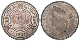 BRITISH HONDURAS Victoria, 1837-1901. 50 Cents 1901. Pridmore 7 FAST stgl