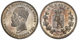 NORWEGEN. KÖNIGREICH. Oskar II., 1872-1905 2 Kronen 1897, Kongsberg. 14,94 g. Ahlström 25. fast unzirkuliert