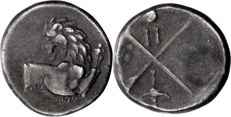 Tauric Chersonesus, Cherronesus; c. 400-350 BC, Hemidrachm, 2.23g. Grose-4104. O...