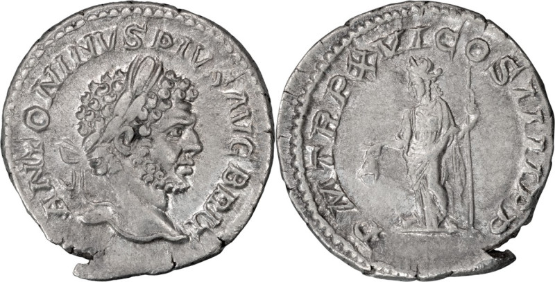 Caracalla; Rome, 213 AD, Denarius, 2.78g. BM-53, C-224, RIC-209a. Obv: BRIT. Rx:...