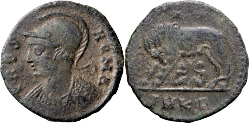Urbs Roma; Cyzicus, 331-4 AD, Reduced Follis, 2.14g. RIC-90, officina B=2 (r2). ...
