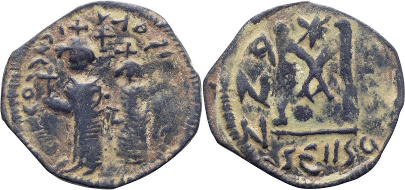 Heraclius and Heraclius Constantine; 610-641 AD. Seleucia, Year 7 or 8= 616-7 or...
