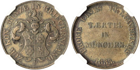 GREECE. Otho, 1832-1862. Pattern 1 Drachmi 1833 (Copper, 23 mm, 4.75 g, 6 h), struck from dies by Traugott Ertel, Munich, reeded edge. ZUR KÖN• MÜNZE ...