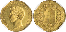 GREECE. Otho, 1832-1862. 20 Drachmai 1833 (Gold, 21 mm, 5.78 g, 6 h), Munich, struck from dies by Carl Friedrich Voigt, reeded edge. ΟΘΩΝ ΒΑΣΙΛΕΥΣ ΤΗΣ...