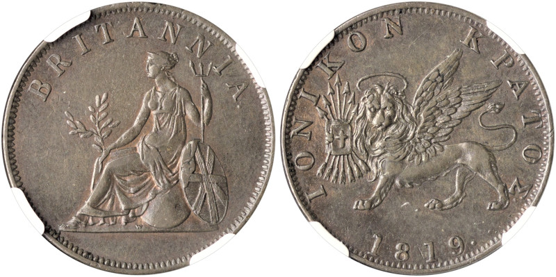 IONIAN ISLANDS, Ionian State, as a British protectorate. 1815-1864. 1 Obol 1819 ...
