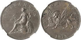 IONIAN ISLANDS, Ionian State, as a British protectorate. 1815-1864. 2 Oboloi 1819 (Copper, 35 mm, 18.84 g, 6 h), London, struck from dies prepared by ...