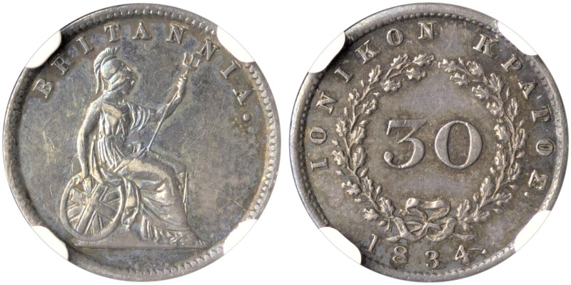 IONIAN ISLANDS, Ionian State, as a British protectorate. 1815-1864. 30 New Obolo...