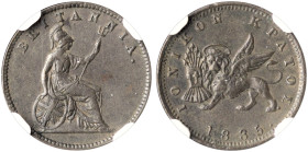 IONIAN ISLANDS, Ionian State, as a British protectorate. 1815-1864. 1 New Obol 1835 (Copper, 16 mm, 1.81 g, 6 h), London, struck from dies prepared by...