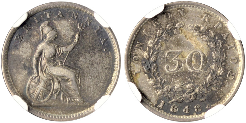 IONIAN ISLANDS, Ionian State, as a British protectorate. 1815-1864. 30 New Obolo...