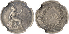 IONIAN ISLANDS, Ionian State, as a British protectorate. 1815-1864. 30 New Oboloi 1852 (Silver, 16 mm, 1.41 g, 6 h), London, struck from dies prepared...