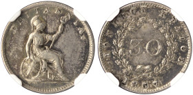 IONIAN ISLANDS, Ionian State, as a British protectorate. 1815-1864. 30 New Oboloi 1857 (Silver, 16 mm, 1.39 g, 6 h), London, struck from dies prepared...