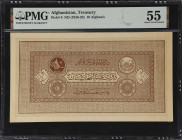 AFGHANISTAN. Treasury. 10 Afghanis, ND (1926-28). P-8. PMG About Uncirculated 55.
PMG comments "Stains."

Estimate: $30.00- $60.00