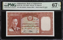 AFGHANISTAN. Da Afghanistan Bank. 10 Afghanis, ND (1939). P-23a. PMG Superb Gem Uncirculated 67 EPQ.

Estimate: $150.00- $250.00