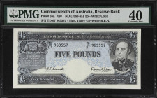 AUSTRALIA. Reserve Bank of Australia. 5 Pounds, ND (1960-65). P-35a. PMG Extremely Fine 40.

Estimate: $100.00- $200.00