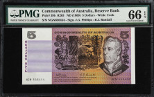 AUSTRALIA. Reserve Bank of Australia. 5 Dollars, ND (1969). P-39b. R203. PMG Gem Uncirculated 66 EPQ.

Estimate: $100.00- $150.00