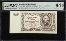 AUSTRIA. Oesterreichische Nationalbank. 20 Schilling, 1950. P-129b. PMG Choice Uncirculated 64 EPQ.

Estimate: $200.00- $300.00