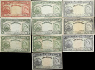 BAHAMAS. Lot of (10). Bahamas Government. 1 Pound, 4 & 10 Shillings, ND (1953). P-13b, 13d, 14b, & 15d. Fine to Very Fine.
Some with issues or presse...