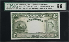 BAHAMAS. Bahamas Government. 4 Shillings, 1936 (ND 1953). P-13d. PMG Gem Uncirculated 66 EPQ.

Estimate: $200.00- $300.00