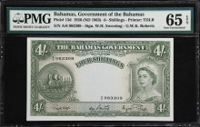 BAHAMAS. Bahamas Government. 4 Shillings, 1936 (ND 1963). P-13d. PMG Gem Uncirculated 65 EPQ.

Estimate: $150.00- $250.00