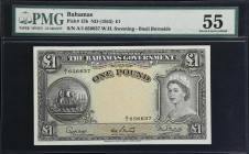 BAHAMAS. Lot of (2). Bahamas Government. 1 Pound, ND (1953). P-15b & 15c. PMG Extremely Fine 40 EPQ & About Uncirculated 55.

Estimate: $300.00- $40...