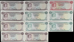 BAHAMAS. Lot of (11). Mixed Banks. 50 Cents, 1 & 3 Dollars, 1965-74. P-17a, 18b, 26a, 28a, 35a & 35b. About Uncirculated to Uncirculated.

Estimate:...