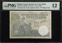 BELGIAN CONGO. Lot of (3). Banque du Congo Belge. 5, 10 & 20 Francs, 1929-44. P-10f, 13 & 14D. PMG Fine 12 to Choice Very Fine 35.
PMG Comments "Mino...