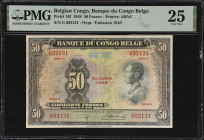 BELGIAN CONGO. Banque du Congo Belge. 50 Francs, 1948. P-16f. PMG Very Fine 25.

Estimate: $200.00- $300.00