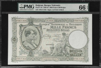 BELGIUM. Banque Nationale de Belgique. 1000 Francs-200 Belgas, 1942. P-110. PMG Gem Uncirculated 66 EPQ.

Estimate: $200.00- $300.00
