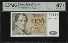 BELGIUM. Banque Nationale de Belgique. 100 Francs, 1957. P-129b. PMG Superb Gem Uncirculated 67 EPQ.

Estimate: $120.00- $200.00