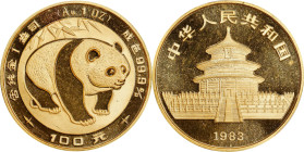 CHINA. Gold 100 Yuan, 1983. Panda Series. PCGS MS-69.
Fr-B4; KM-72; PAN-6A. Essentially perfect and dazzling, free of any toning or haziness.

Esti...