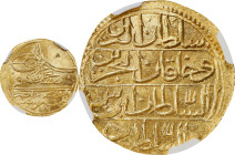 EGYPT. Ottoman Empire. Zeri Mahbub, AH 1171 (1757/8). Cairo (Misr) Mint. Mustafa III. NGC MS-65.
Fr-37; KM-106. A gorgeous Gem piece, with surfaces t...