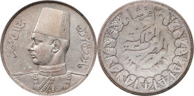 EGYPT. 20 Piastres, AH 1356/1937. London Mint. Farouk I. PCGS Genuine--Cleaned, AU Details.
KM-368. Though lightly cleaned, this issue retains impres...