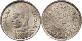 EGYPT. 2 Piastres, AH 1361/1942. London Mint. Farouk I. PCGS MS-64.
KM-365. Lovely dove gray surfaces and soft luster swathe this lovely near-Gem.

...