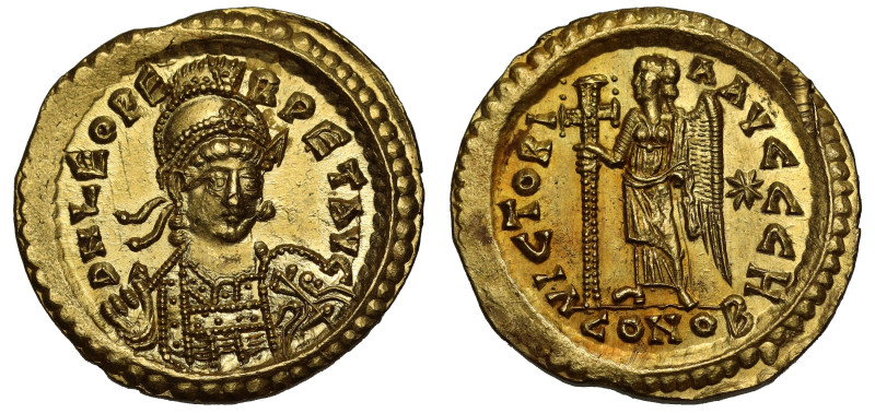 Leo I (AD 457-474), gold Solidus, mint of Constantinople, AD 462 or 466, DN LEO ...