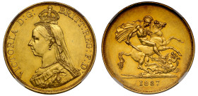 AU58 | Victoria 1887 gold Five Pounds