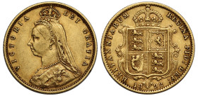 Victoria 1892 gold Half Sovereign