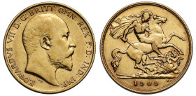 Edward VII 1909 gold Half Sovereign