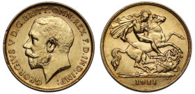 George V 1911 gold Half Sovereign