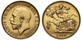 George V 1913 gold Half Sovereign