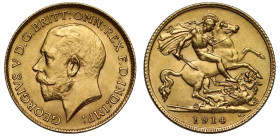 George V 1914 gold Half Sovereign