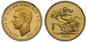 PF63 CAM | George VI 1937 gold proof Coronation Five Pounds